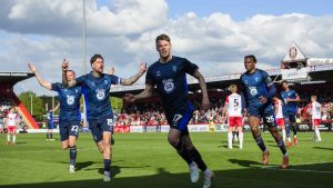Rob Street savours his late leveller for Lincoln City