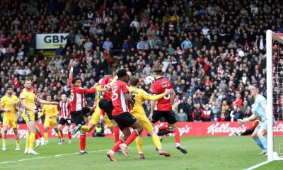 Ryan One, partly obscured, is about to score Lincoln City’s winner