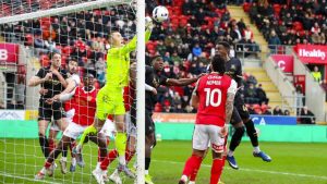 Keeper Ted Cann, seen here in action against Plymouth Argyle, wants to play his part in a Rotherham United resurgence next season