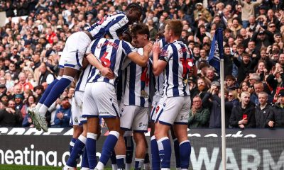 West Brom celebrate their first goal