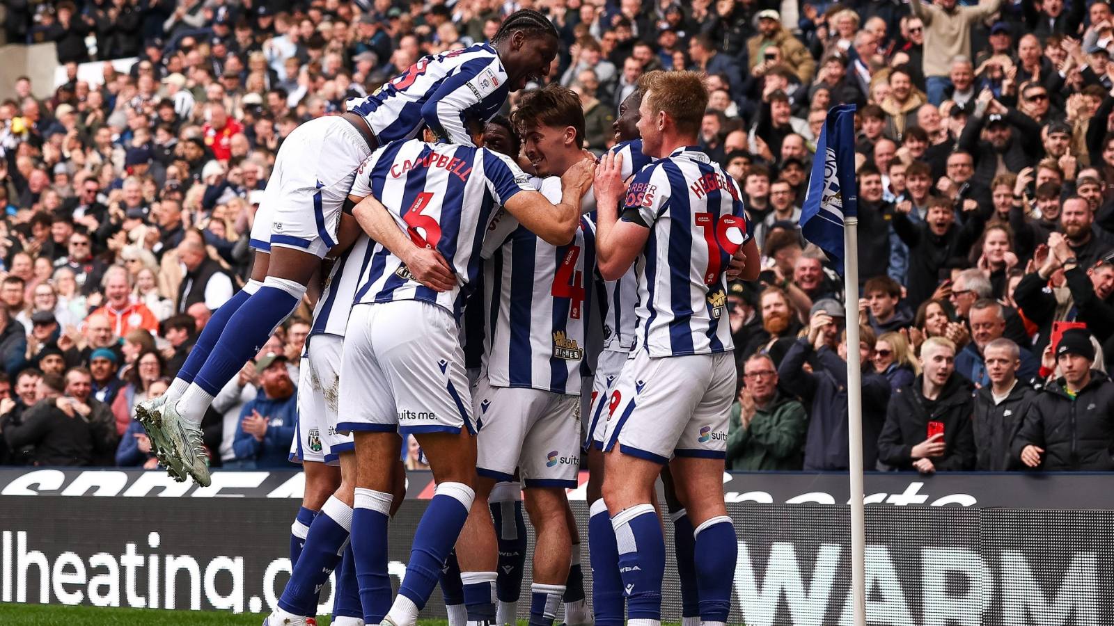 West Brom celebrate their first goal
