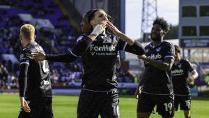 Yusuf Akhamrich celebrates his winner for Bristol Rovers