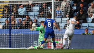 Zan Vipotnik scores the only goal of the game for Swansea City.