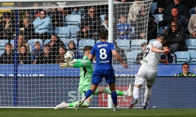 Zan Vipotnik scores the only goal of the game for Swansea City.