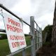 A general view of a Private Property sign at Rockliffe Park, Middlesbrough’s Training Ground