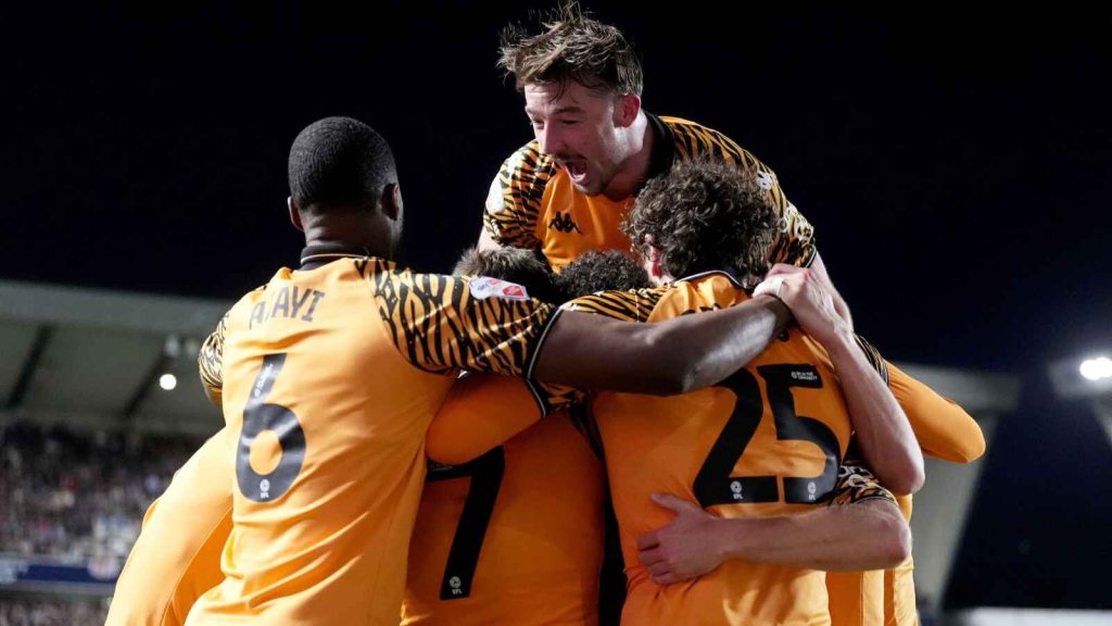 Mohamed Belloumi celebrates scoring for Hull City