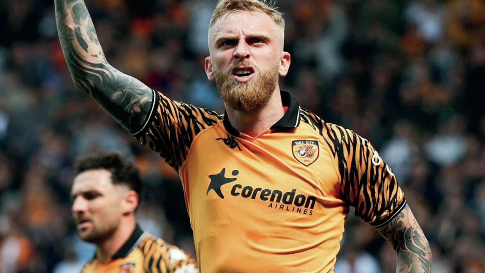 Oli McBurnie celebrates his penalty leveller for Hull City