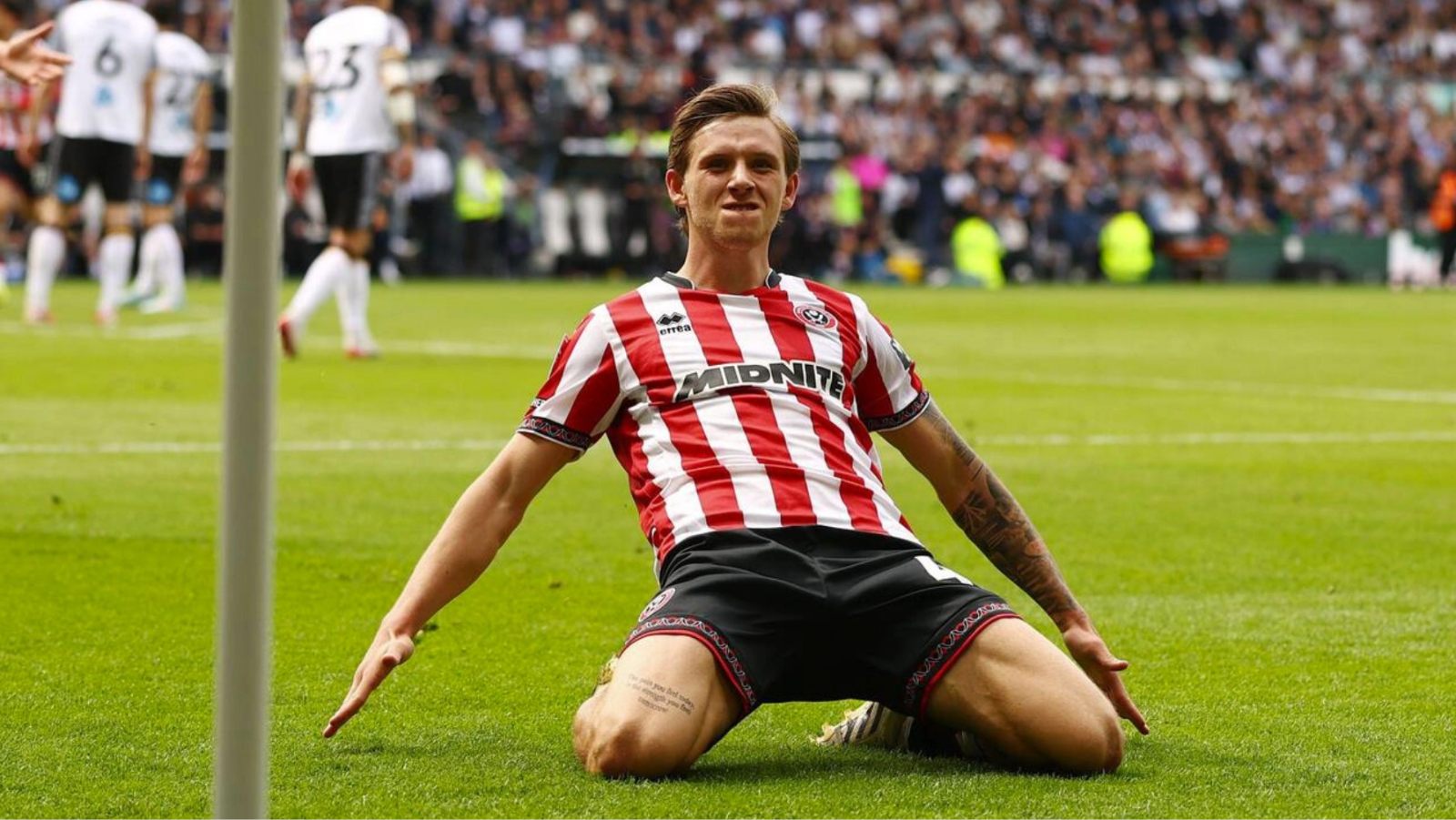 Sheffield United’s Sydie Peck celebrates scoring the winner