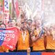 Hull City celebrate winning promotion to the Premier League