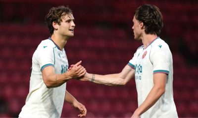 Aaron Pressley, left, celebrates scoring Walsall’s winner