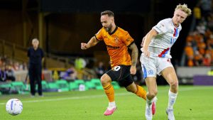 Wolves’ Adam Armstrong surges forward against Blackburn Rovers last weekend