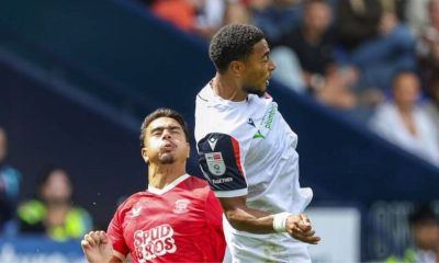 Bolton Wanderers’ Akin Famewo heads clear under pressure