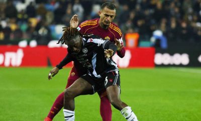 Jordan Zemura in control for Udinese against Roma