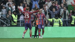 Swansea City’s Ronald celebrates his late goal to make it 3-0