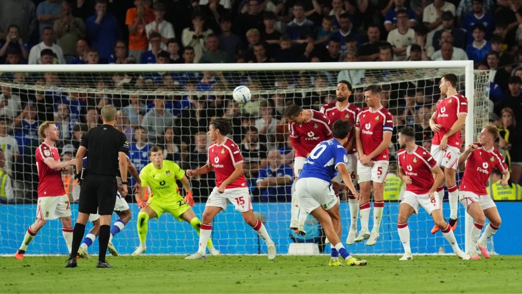 Rubin Colwill produces a stunning stoppage-time free-kick to earn Cardiff City a draw.