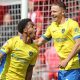 Ryan Kavuma-McQueen celebrates putting Portsmouth ahead.