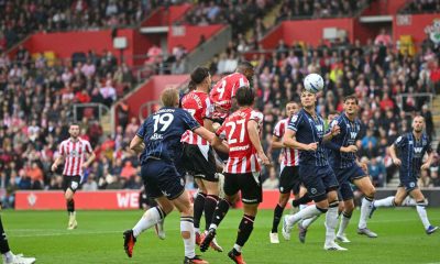 Southampton’s Cyle Larin powers in their first goal