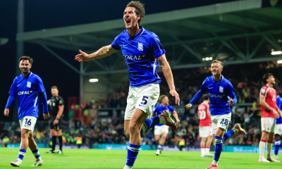 Birmingham City’s Phil Neumann wheels away after scoring their winning goal.