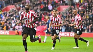 Cyle Larin scored twice for Southampton.