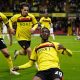 Watford’s Mamadou Doumbia celebrates his winner against Preston North End in midweek