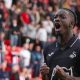 Moussa Yeo celebrates Swansea City’s win.