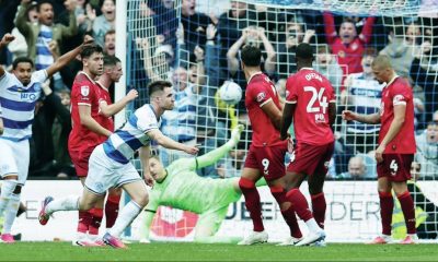 Paul Smyth celebrates his equaliser for QPR.