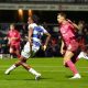 Rumarn Burrell scores his and QPR’s second in the 2-1 midweek win over Cardiff City at a bouncing Loftus Road.