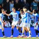 Huddersfield Town’s Derensili Sanches Fernandes is congratulated on the opener