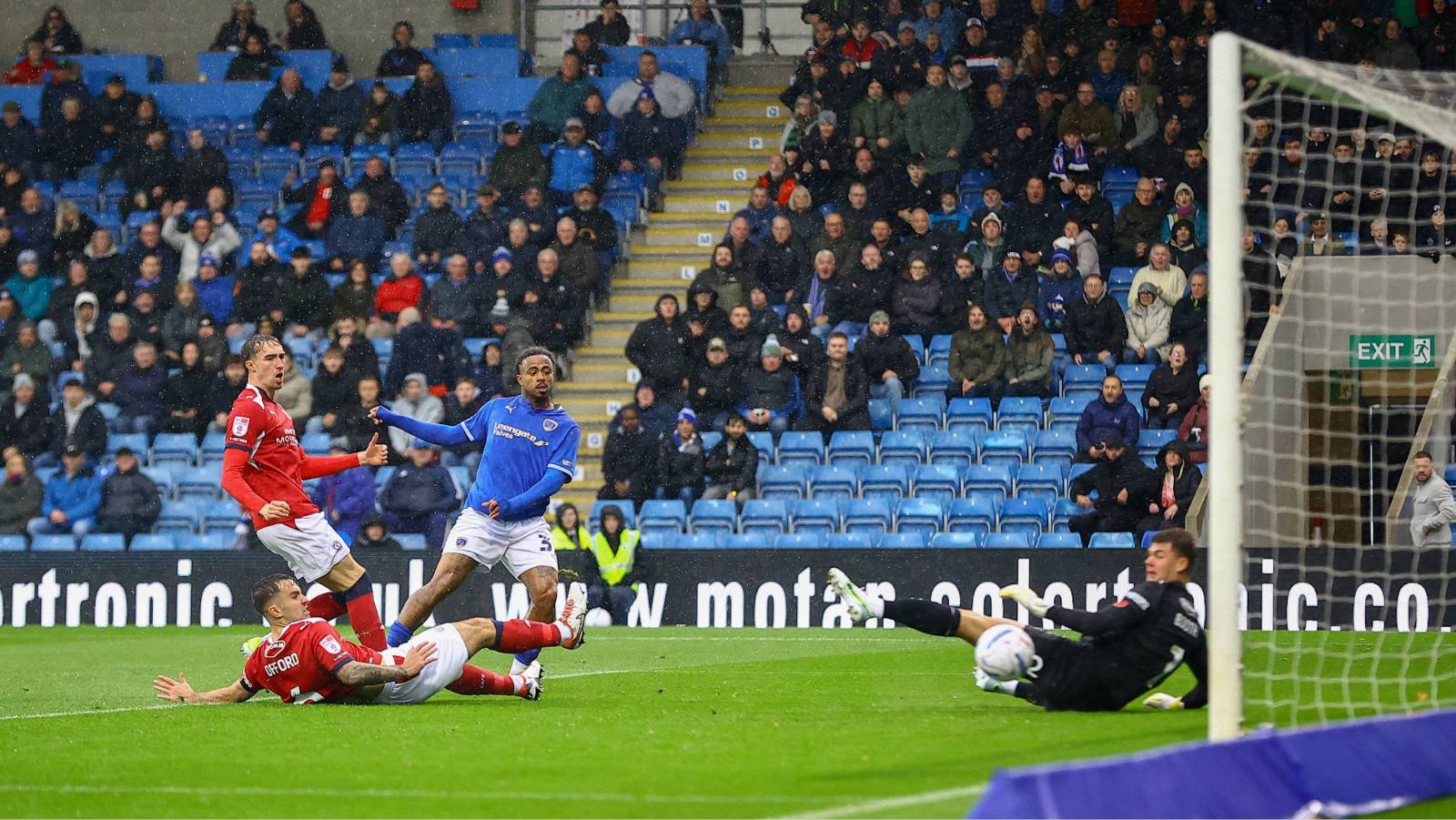 Chesterfield’s Josh Koroma scores the opener