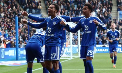 Leicester City’s Kamari Doyle enjoys his goal