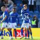 Louie Marsh celebrates with fellow Chesterfield goalscorer Dilan Markanday