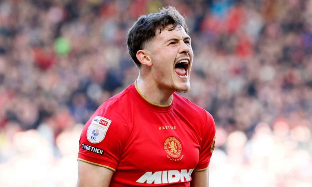 Middlesbrough’s Will Lankshear celebrates his leveller