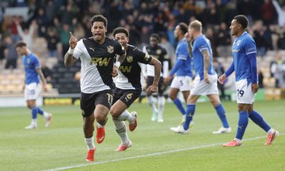 Onel Hernandez celebrates scoring Port Vale’s winner against Chesterfield last weekend