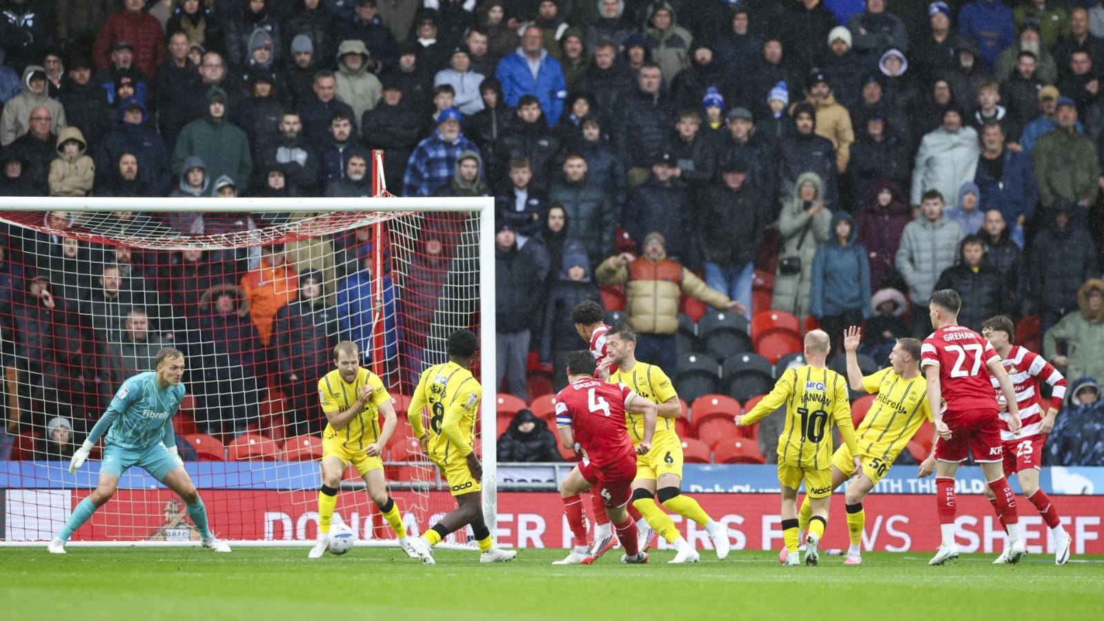 Doncaster Rovers skipper Owen Bailey scores his first goal