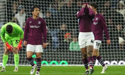 Burnley’s Reo Hatate and Igor react after a mistake leads to Wolves’ second goal in their Championship clash at Turf Moor.