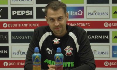 Southampton manager Tonda Eckert speaking to the media after the Spygate ruling