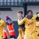 Tanatswa Nyakuhwa enjoys his winner for Newport County