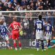 West Bromwich Albion’s Isaac Price, left, levels things up from the spot