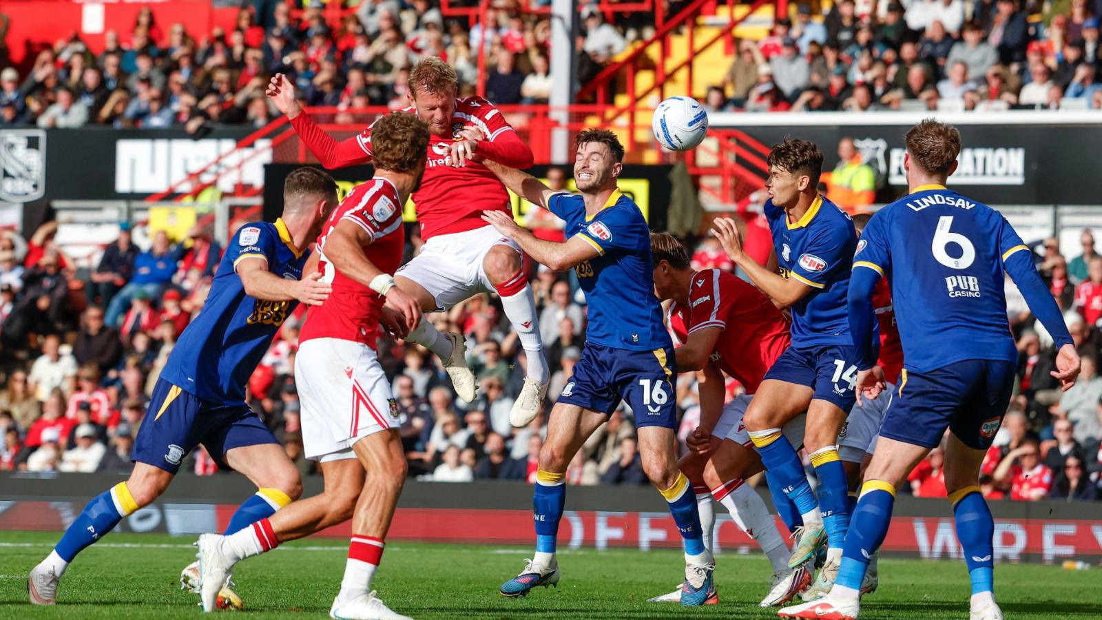 Wrexham’s Joe Worrall heads the opener
