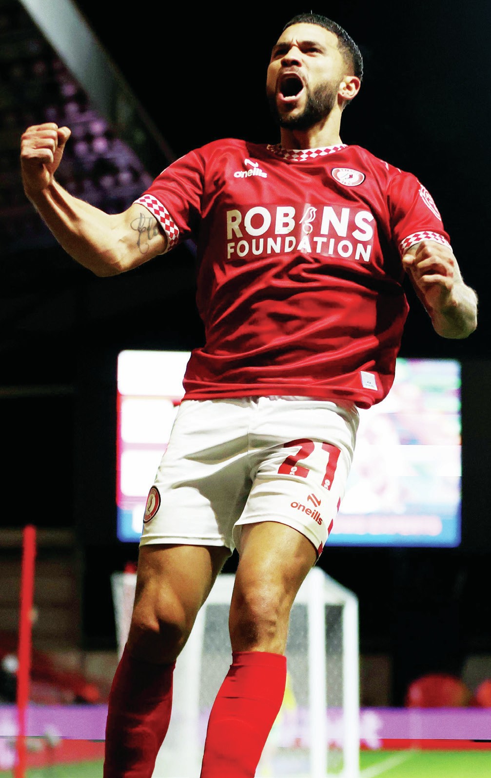 ON A HIGH: Nahki Wells celebrates scoring Bristol City’s secondPICTURES: Alamy