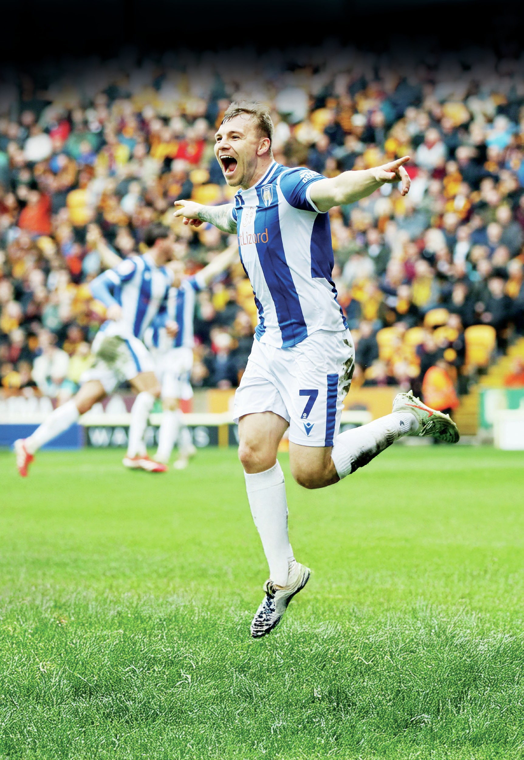 POSITIVE: Harry Anderson celebrates his goal for the U’s in last week’s defeat at BradfordPICTURE: Alamy
