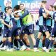 LATE SHOW: Wycombe Wanderers are jubilant after Caleb Taylor’s match-winning goal PICTURES: Alamy