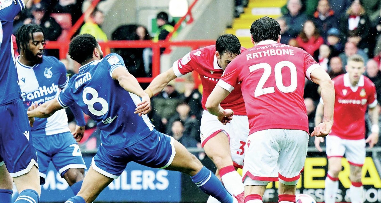 TO THE RESCUE: Matty James fires home Wrexham’s leveller PICTURES: Alamy