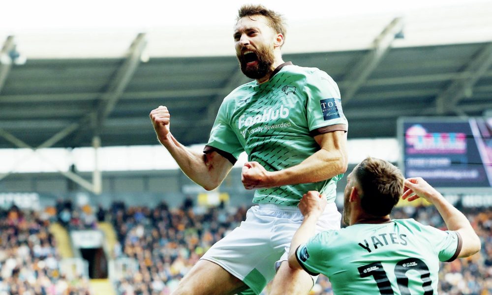 WHAT A FEELING! Nat Phillips celebrates his crucial winner PICTURES: Alamy