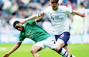 GRAPPLE: Plymouth’s Bali Mumba is put under pressure by Preston’s Liam Lindsay PICTURES: Pinnacle