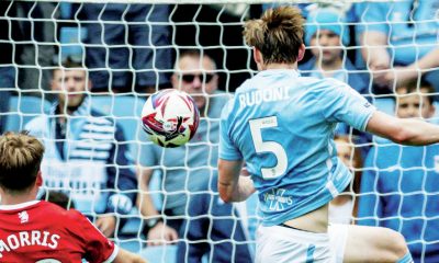HEAD MASTER: Jack Rudoni gives Coventry the lead with his first goal PICTURES: Alamy