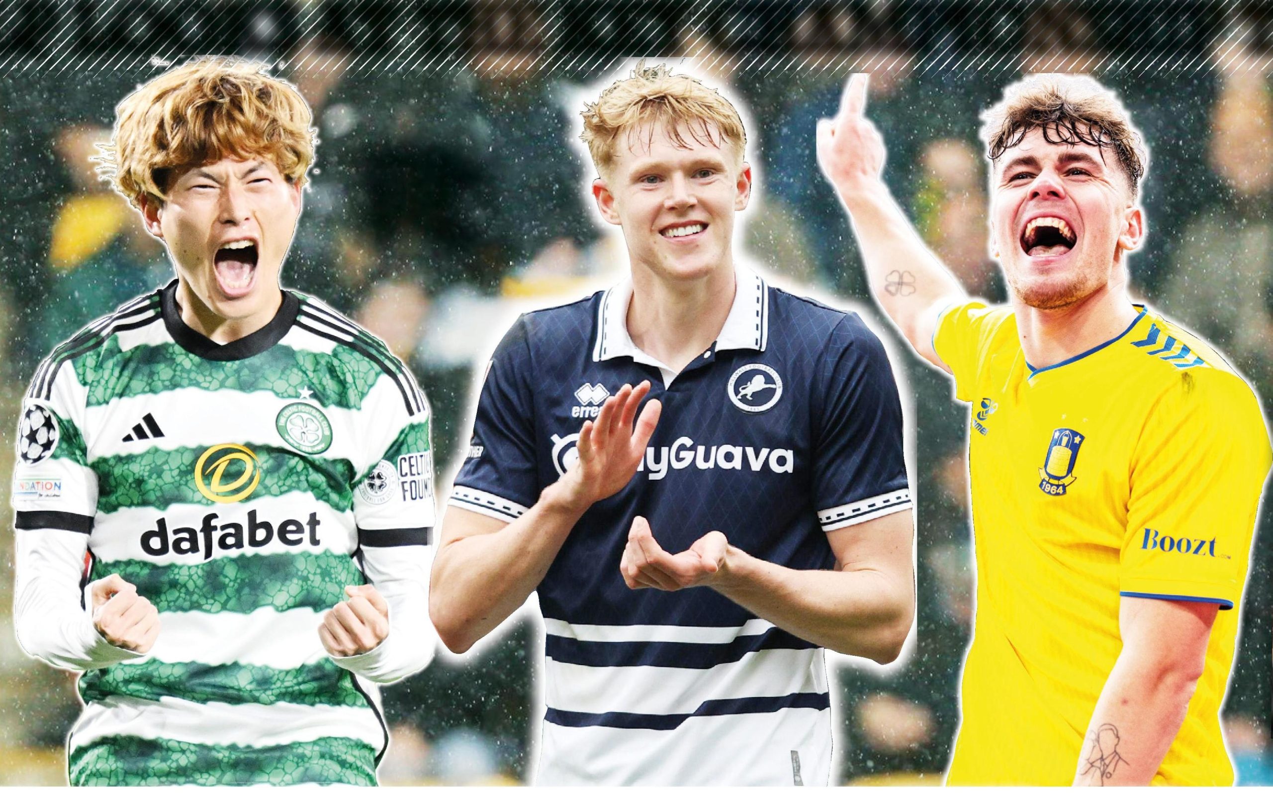 SHOOTING STARS: From left, Birmingham’s Kyogo Furuhashi in his Celtic days, Millwall’s Josh Coburn and Norwich newcomer Mathias Kvistgaarden