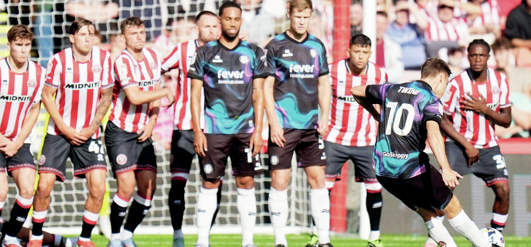 TOUCH OF CLASS: Bristol City’s Scott Twine scores the first goal with a stunning free-kick PICTURE: Alamy