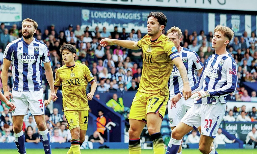 KEY MOMENT: West Brom’s Isaac Price, right, scores the only goal PICTURE: Alamy