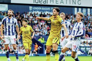 KEY MOMENT: West Brom’s Isaac Price, right, scores the only goal PICTURE: Alamy